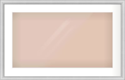 Silver Cushion Frame for 64 × 36cm artwork, with Smooth White Single Mount