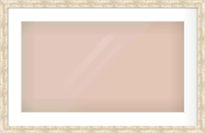 Silver Flat Frame for 64 × 36cm artwork, with Smooth White Single Mount