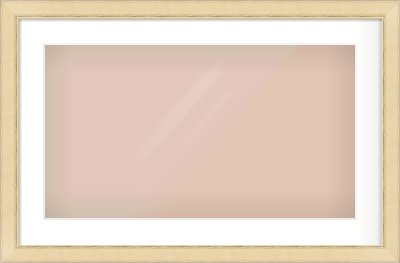 Gold Flat Frame for 64 × 36cm artwork, with Smooth White Single Mount