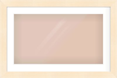 Natural Wood Flat Frame for 64 × 36cm artwork, with Smooth White Single Mount
