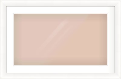 Gloss White Cushion Frame for 64 × 36cm artwork, with Smooth White Single Mount