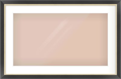 Black/Gold Flat Frame for 64 × 36cm artwork, with Smooth White Single Mount