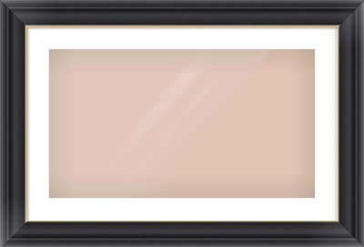 Black/Gold Scoop Frame for 64 × 36cm artwork, with Smooth White Single Mount