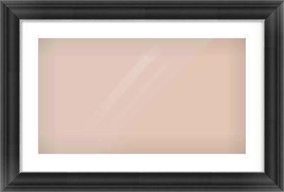 Black/Silver Scoop Frame for 64 × 36cm artwork, with Smooth White Single Mount