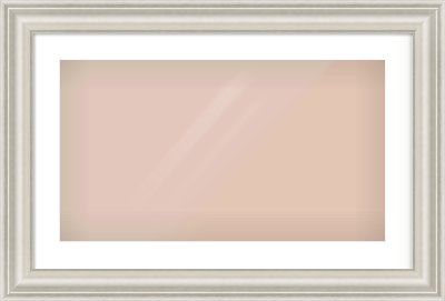 Silver Scoop Frame for 64 × 36cm artwork, with Smooth White Single Mount