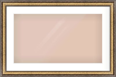 Gold Spoon Frame for 64 × 36cm artwork, with Smooth White Single Mount