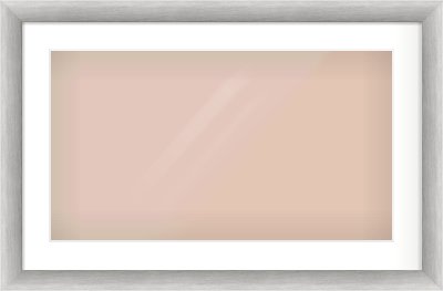 Silver Cushion Frame for 64 × 36cm artwork, with Smooth White Single Mount