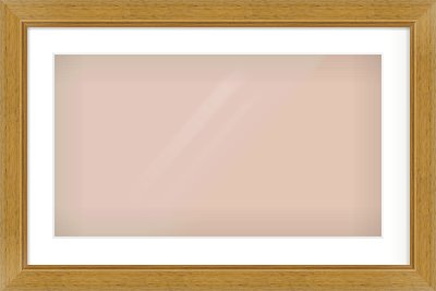 Gold Flat Frame for 64 × 36cm artwork, with Smooth White Single Mount