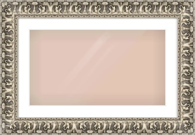 Silver Reverse Frame for 64 × 36cm artwork, with Smooth White Single Mount