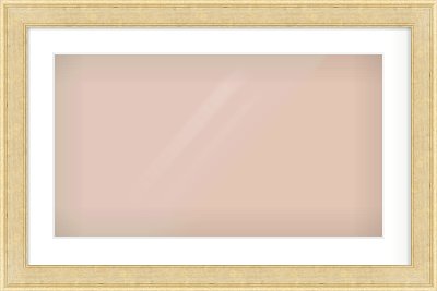 Gold Flat Frame for 64 × 36cm artwork, with Smooth White Single Mount