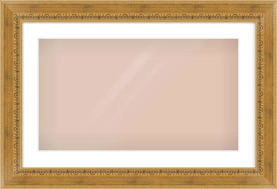 Gold Reverse Frame for 64 × 36cm artwork, with Smooth White Single Mount