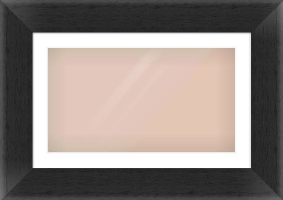 Black Flat Frame for 64 × 36cm artwork, with Smooth White Single Mount