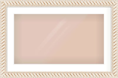 Off White & Gold Dome Frame for 64 × 36cm artwork, with Smooth White Single Mount