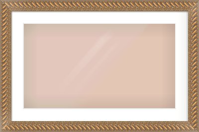 Gold Rope Frame for 64 × 36cm artwork, with Smooth White Single Mount
