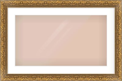 Gold Scoop Frame for 64 × 36cm artwork, with Smooth White Single Mount