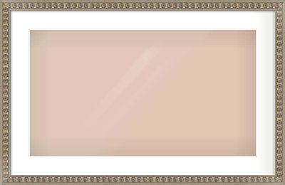 Silver Cushion Frame for 64 × 36cm artwork, with Smooth White Single Mount