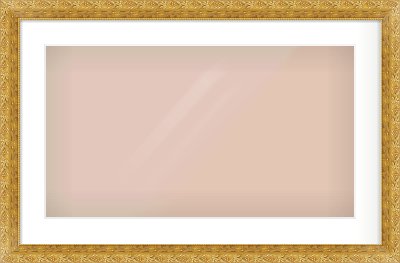 Gold Spoon Frame for 64 × 36cm artwork, with Smooth White Single Mount
