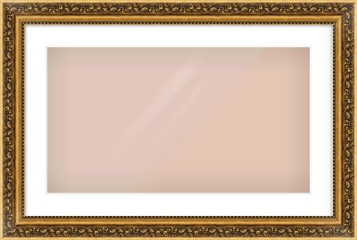 Gold Spoon Frame for 64 × 36cm artwork, with Smooth White Single Mount