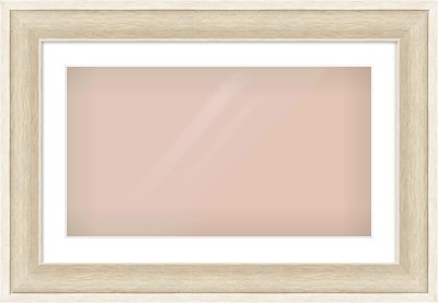 Silver / White Scoop Frame for 64 × 36cm artwork, with Smooth White Single Mount