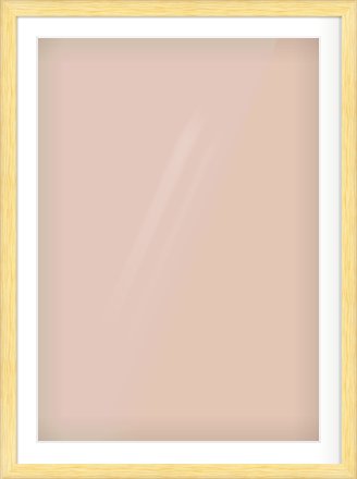 Natural Wood Cushion Frame for 70 × 100cm artwork, with Smooth White Single Mount