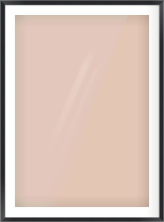 Black/Silver Flat Frame for 70 × 100cm artwork, with Smooth White Single Mount