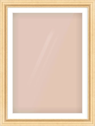 Natural Wood Scoop Frame for 70 × 100cm artwork, with Smooth White Single Mount