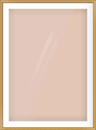 Gold Dome Frame for 70 × 100cm artwork, with Smooth White Single Mount