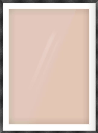 Black Flat Frame for 70 × 100cm artwork, with Smooth White Single Mount