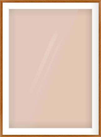 Natural Wood Flat Frame for 70 × 100cm artwork, with Smooth White Single Mount