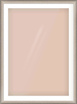 Champagne Silver Scoop Frame for 70 × 100cm artwork, with Smooth White Single Mount
