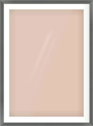 Dark Grey Flat Frame for 70 × 100cm artwork, with Smooth White Single Mount