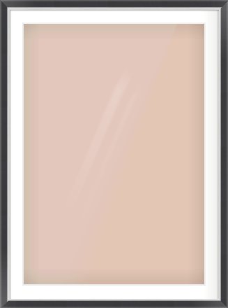 Black/Silver Flat Frame for 70 × 100cm artwork, with Smooth White Single Mount