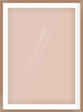 Walnut Flat Frame for 70 × 100cm artwork, with Smooth White Single Mount