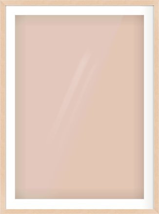 Light Oak Veneer Flat Frame for 70 × 100cm artwork, with Smooth White Single Mount