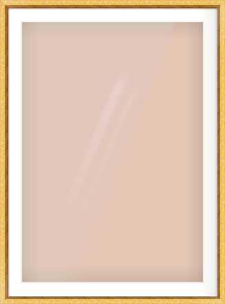 Gold Leaf Flat Frame for 70 × 100cm artwork, with Smooth White Single Mount