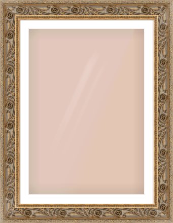 Gold Spoon Frame for 70 × 100cm artwork, with Smooth White Single Mount
