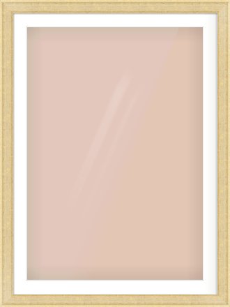 Gold Flat Frame for 70 × 100cm artwork, with Smooth White Single Mount