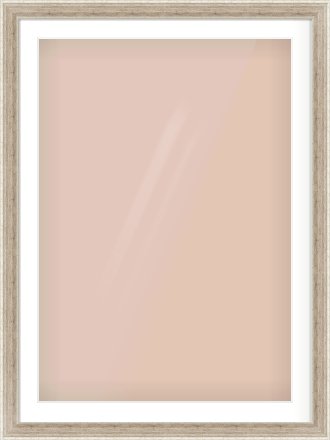 Silver Flat Frame for 70 × 100cm artwork, with Smooth White Single Mount