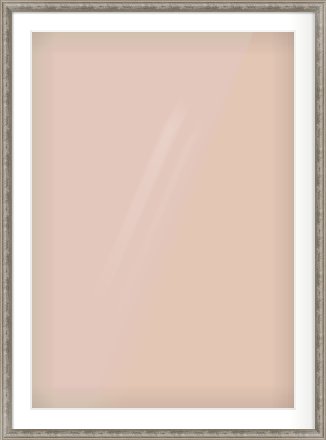 Silver Dome Frame for 70 × 100cm artwork, with Smooth White Single Mount