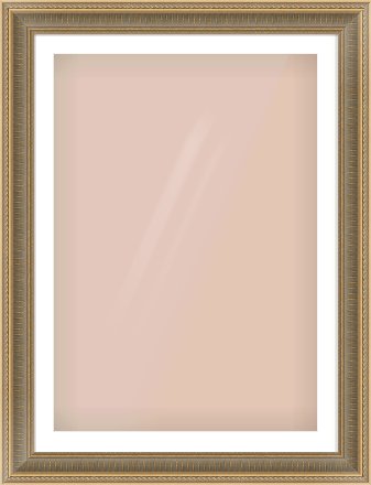 Gold Spoon Frame for 70 × 100cm artwork, with Smooth White Single Mount