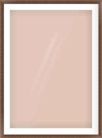 Brown Flat Frame for 70 × 100cm artwork, with Smooth White Single Mount