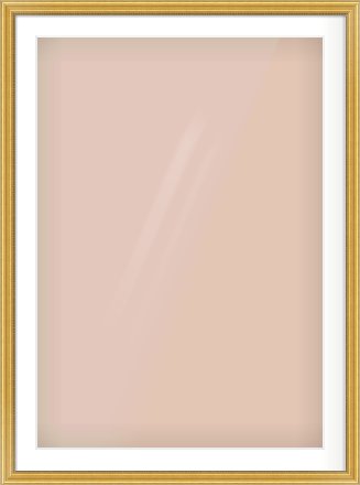 Gold Spoon Frame for 70 × 100cm artwork, with Smooth White Single Mount