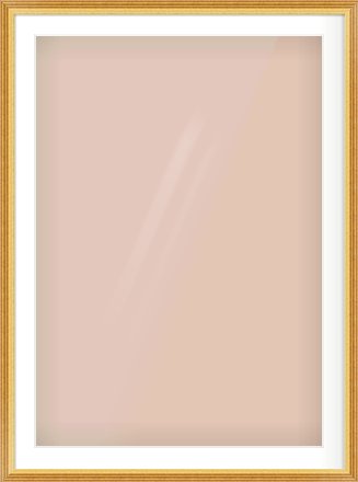 Gold Reverse Frame for 70 × 100cm artwork, with Smooth White Single Mount