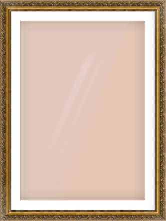 Gold Scoop Frame for 70 × 100cm artwork, with Smooth White Single Mount