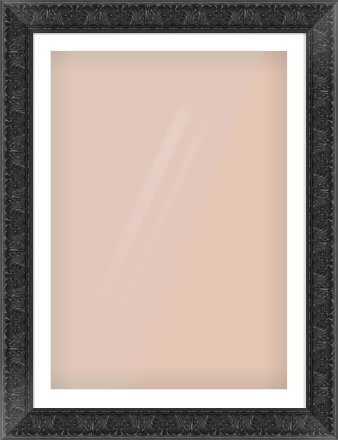 Black Scoop Frame for 70 × 100cm artwork, with Smooth White Single Mount