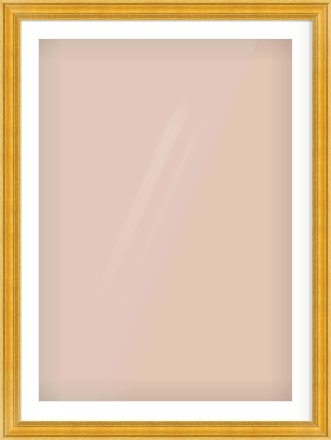 Gold Spoon Frame for 70 × 100cm artwork, with Smooth White Single Mount