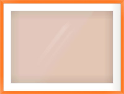 Orange Paint Flat Frame for 700 × 500mm artwork, with Smooth White Single Mount