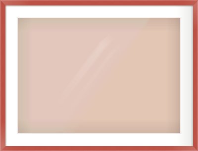 Red Paint Flat Frame for 700 × 500mm artwork, with Smooth White Single Mount