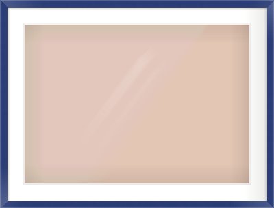 Blue Paint Flat Frame for 700 × 500mm artwork, with Smooth White Single Mount