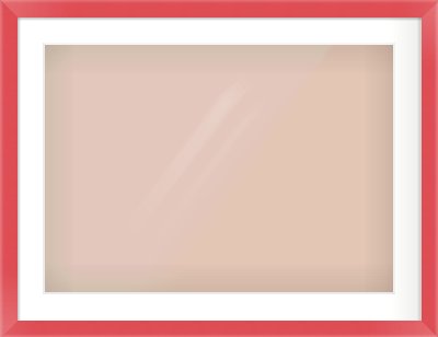 Red Paint Flat Frame for 700 × 500mm artwork, with Smooth White Single Mount